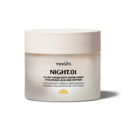 Resibo Night.01, krem wypełniający z usieciowanym kwasem hialuronowym i peptydami, 50 ml: ceny i cechy