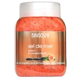 Bingospa Sel de mer, sal de baño, melocotón y aceite de macadamia, 1,35 kg