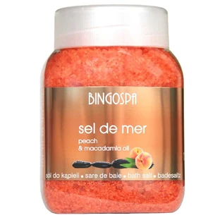 Bingospa Sel de mer, Badesalz, Pfirsich- und Macadamiaöl, 1,35 kg