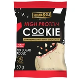 Frank&Oli High Protein, zacht eiwitkoekje, aardbei en witte chocolade, 50 g