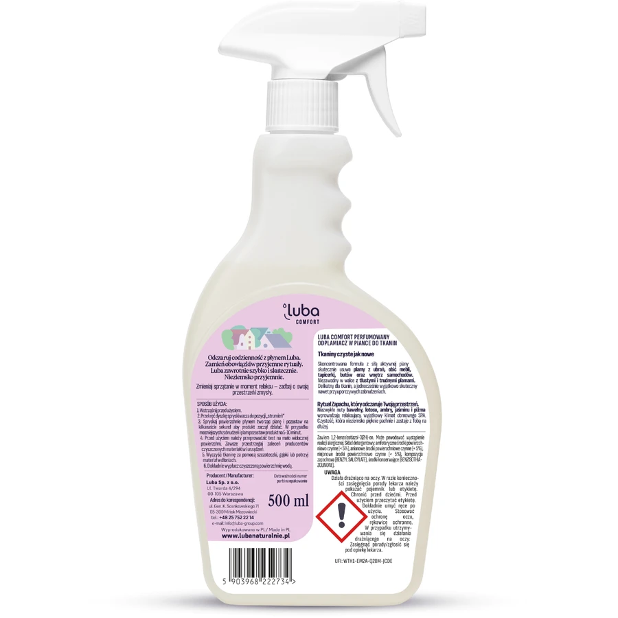 Luba Comfort, espuma quitamanchas para tejidos, perfumada, 500 ml