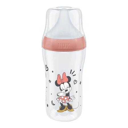 NUK Perfect Match, biberón anticólico con tetina de silicona, talla M, Minnie Mouse, a partir de 3 meses, 260 ml
