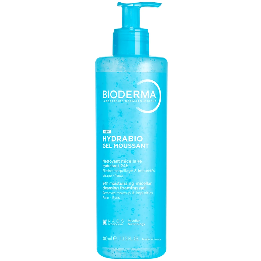 Bioderma Hydrabio Gel Moussant, feuchtigkeitsspendendes Gesichtswasser, 400 ml