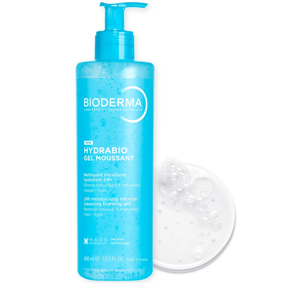 Bioderma Hydrabio Gel Moussant, feuchtigkeitsspendendes Gesichtswasser, 400 ml