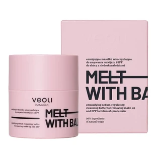 Veoli Botanica Fundente con Equilibrio, manteca desmaquillante emulsionante seborreguladora, piel con imperfecciones, 40 g