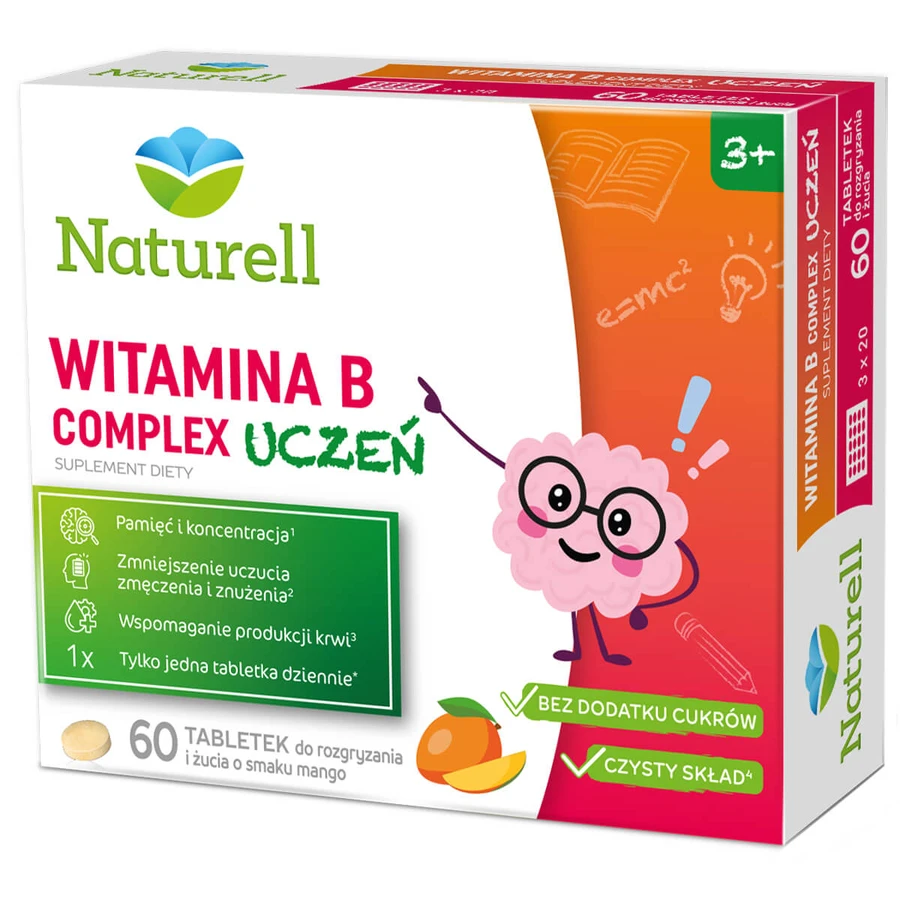 Naturell Vitamin B Complex Student, 3 years and older, 60 tablets
