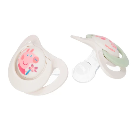 NUK Star, fopspeen, 0-6 maanden, siliconen, anatomisch, Peppa Pig, 2 stuks