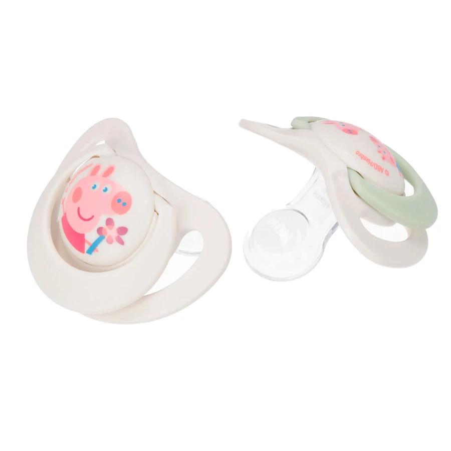 NUK Star, fopspeen, 0-6 maanden, siliconen, anatomisch, Peppa Pig, 2 stuks