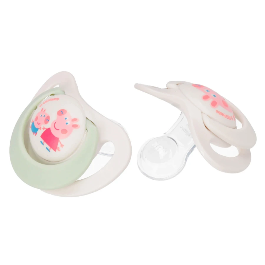 NUK Star, fopspeen, 0-6 maanden, siliconen, anatomisch, Peppa Pig, 2 stuks