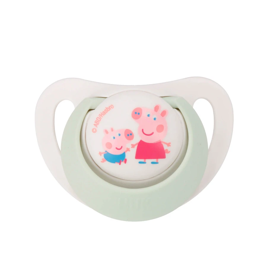 NUK Star, fopspeen, 0-6 maanden, siliconen, anatomisch, Peppa Pig, 2 stuks
