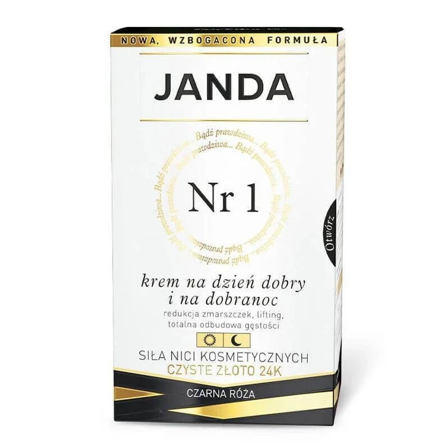 Janda Cosmetic Threads No. 1, puur gouden dag- en nachtcrème, zwarte roos, 50 ml