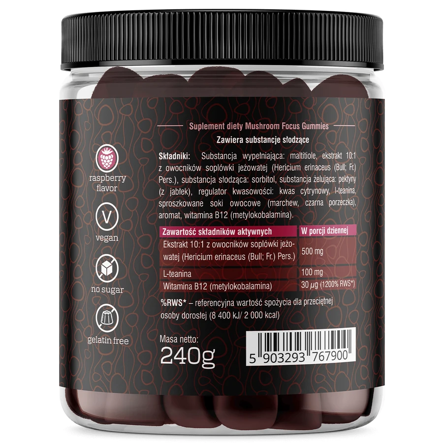 Solve Labs Mushroom Focus Gummies, Geleebonbons, 60 Stück