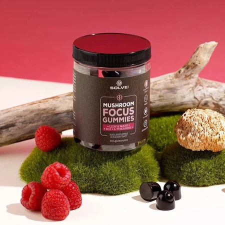 Solve Labs Mushroom Focus Gummies, Geleebonbons, 60 Stück