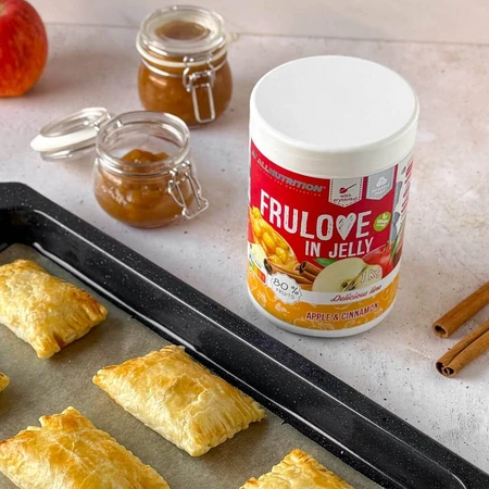 Allnutrition Frulove In Jelly Apple & Cinammon, pommes à la cannelle en gelée, sans sucre ajouté, 1 kg