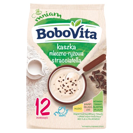 BoboVita Milk-rice porridge, stracciatella, after 12 months, 210 g