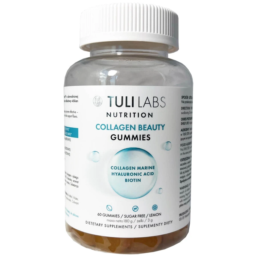 Tuli Labs Collagen Beauty Gummies, Jelly Beans, Zitronengeschmack, 60 Stück