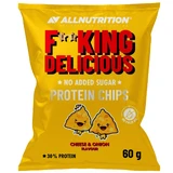 Allnutrition Fitking Delicious Protein Chips Cheese & Onion, vegan cheese and onion flavored chips, 60 g