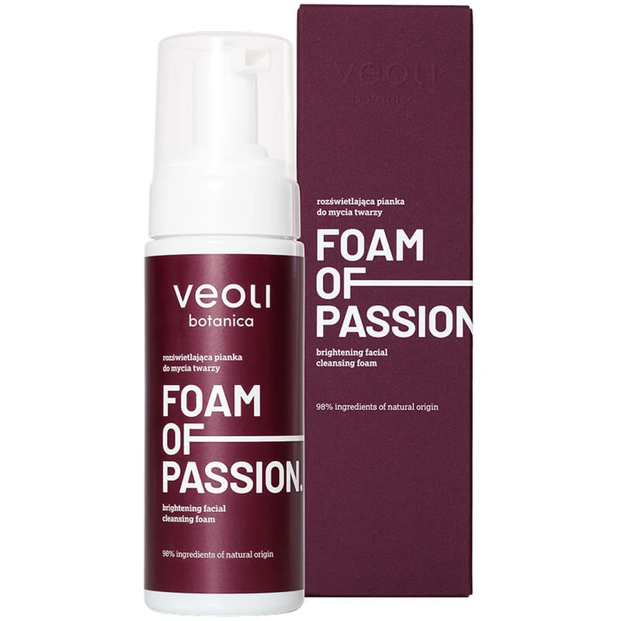 Veoli Botanica Espuma de Pasión, espuma limpiadora facial iluminadora, 150 ml