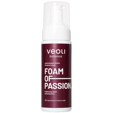 Veoli Botanica Espuma de Pasión, espuma limpiadora facial iluminadora, 150 ml