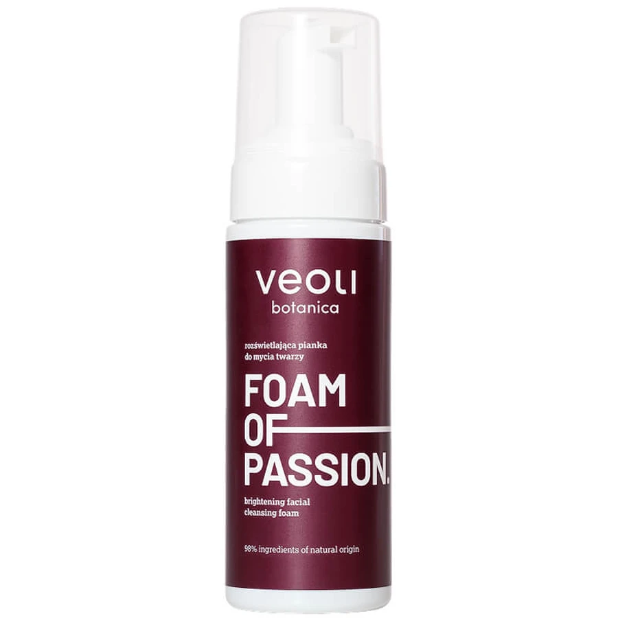 Veoli Botanica Espuma de Pasión, espuma limpiadora facial iluminadora, 150 ml
