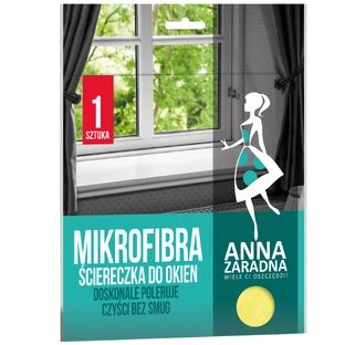 Anna Zaradna, microfiber window cloth, yellow, 32 x 32 cm, 1 piece