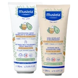 Mustela set, nourishing shampoo for easy detangling, long, curly, wavy hair, from day 1, 200 ml + conditioner for easy detangling hair, 200 ml