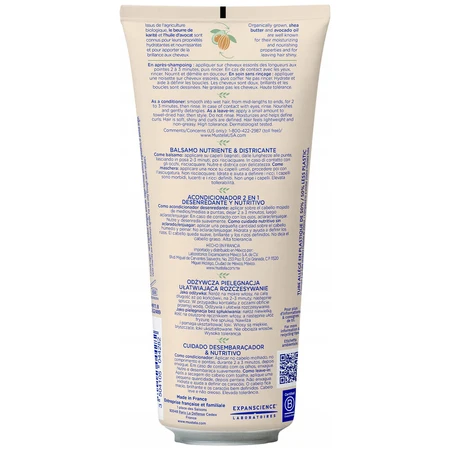 Kit Mustela, shampooing nourrissant pour un démêlage facile, cheveux longs, bouclés, ondulés, dès le premier jour, 200 ml + après-shampooing pour un démêlage facile, 200 ml