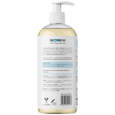 Momme, sanftes 2-in-1 Waschgel, von Geburt an, 400 ml