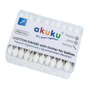 AKUKU, oorstokjes met stop voor baby's en kinderen, 60 stuks