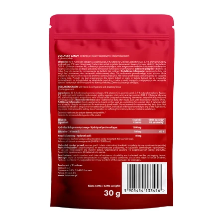 Intenson Collagen Candy, strawberry flavor, 60 lozenges