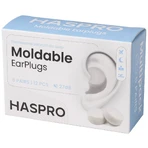 Haspro, molded earplugs, white, 12 pieces