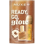 Nuxe Ready Go Glow Set, Honig-Lippenöl, 10ml + Trockenöl, 10ml + Haargummiband