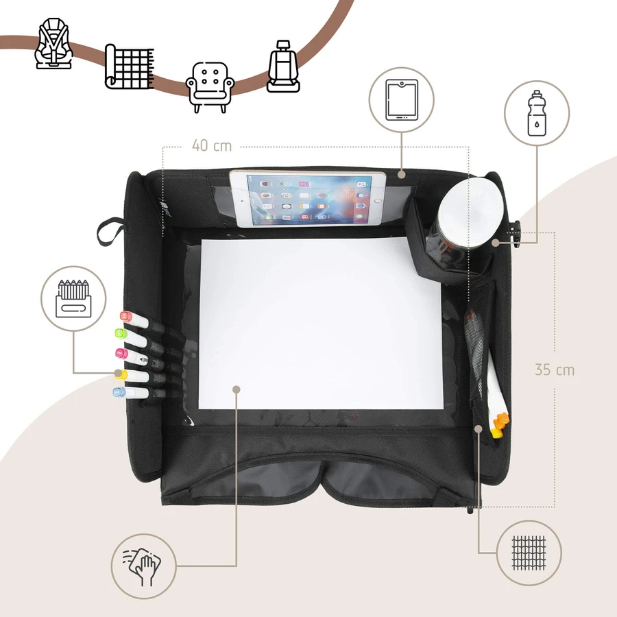 Sipo, baby travel table for car seat, black, 1 piece