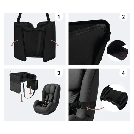 Sipo, baby travel table for car seat, black, 1 piece