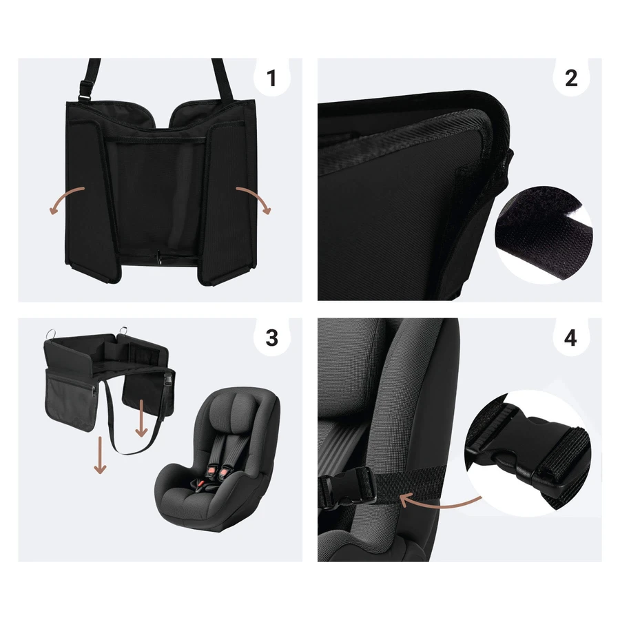 Sipo, baby travel table for car seat, black, 1 piece