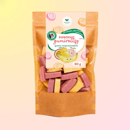 Naturally Healthy Fruit gumirolls, dissolvable gums, 80 g