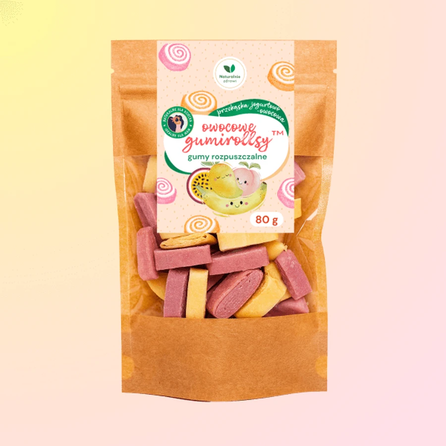Naturally Healthy Fruit gumirolls, dissolvable gums, 80 g