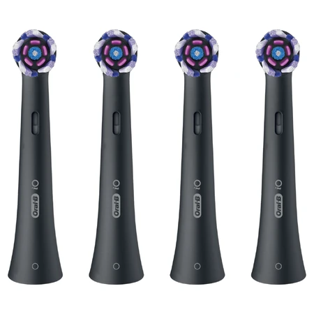 Oral-B iO Radiant White, Ersatzaufsätze für magnetische Zahnbürste, schwarz, 4 Stück
