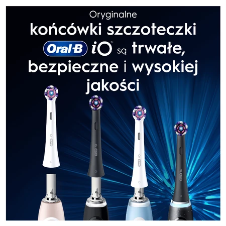 Oral-B iO Radiant White, Ersatzaufsätze für magnetische Zahnbürste, schwarz, 4 Stück