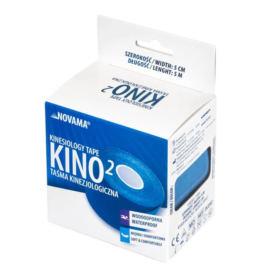 Novama Kino2, kinesiology tape, dark blue, 5 cm x 5 m