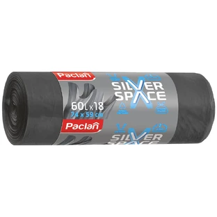 Paclan Silver Space, zakken met oren, zilver, 60 l x 18 stuks