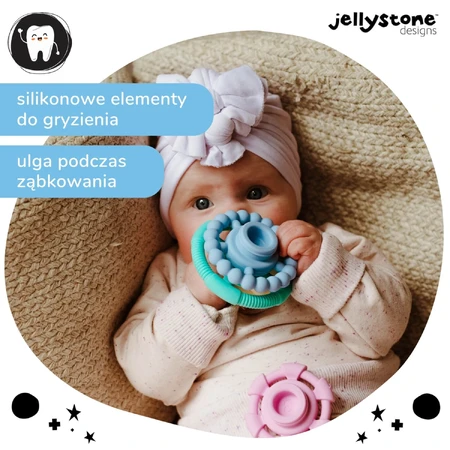 Jellystone Designs, mordedor de silicona, torre pequeña, pastel, a partir de 3 meses, 1 unidad
