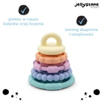 Jellystone Designs, mordedor de silicona, torre pequeña, pastel, a partir de 3 meses, 1 unidad