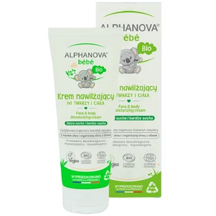 Alphanova Bebe, Crema hidratante Bio rostro y cuerpo, desde el nacimiento, piel seca y muy seca, 75 ml
