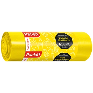 Paclan, bolsas de reciclaje, plástico, amarillo 120 l x 10 piezas