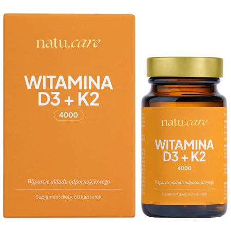 Natu.Care Vitamina D3 4000 UI + K2 MK-7, 60 capsule