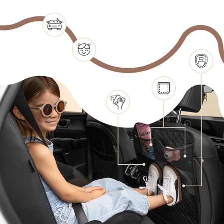 Sipo, protective mat for car seat against kicking, black, 1 piece