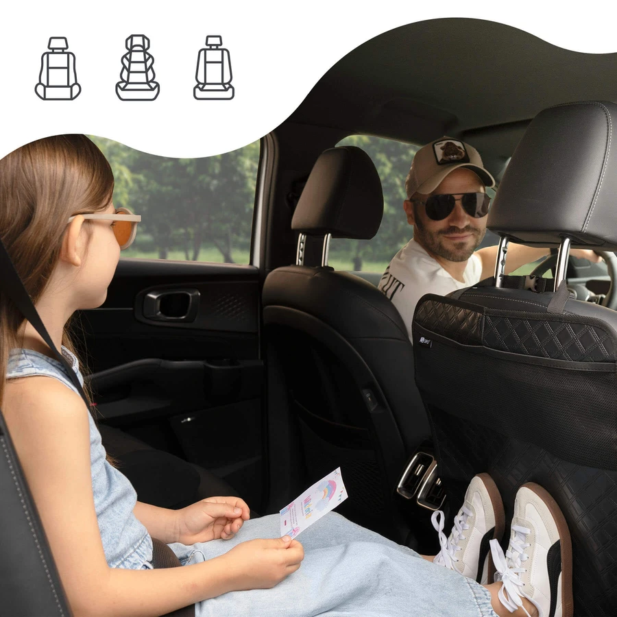 Sipo, protective mat for car seat against kicking, black, 1 piece