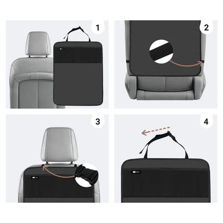 Sipo, protective mat for car seat against kicking, black, 1 piece