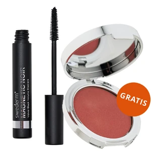 Swederm Magnetic Noir, mascara, 9,5 ml + gratis blush, Peachy Blush, 8,5 g